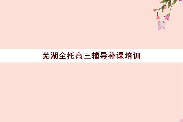 芜湖全托高三辅导补课培训班哪个好一点？2025年最新排名前十与择校全攻略