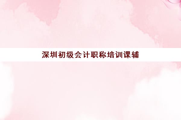 深圳初级会计职称培训课辅导机构排名榜单如何选择？2025年最新权威排名、课程特色与科学择校全指南