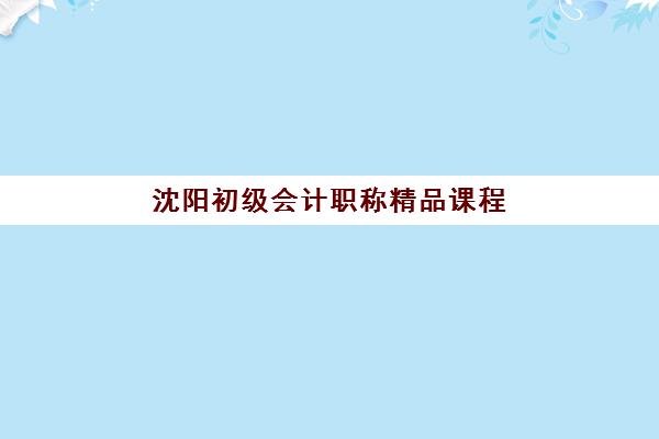 沈阳初级会计职称精品课程时间2025年公布了吗？最新考试日程、课程安排与备考规划全指南