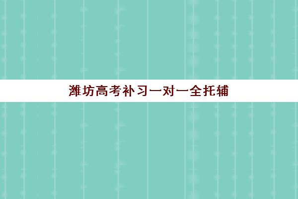 潍坊高考补习一对一全托辅导班有哪些机构可以报？2025年最新权威排名、择校标准与报名指南