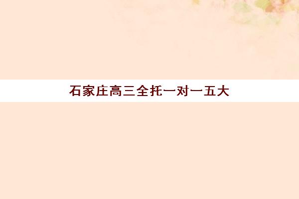 石家庄高三全托一对一五大机构服务白皮书如何解读？2025年最新标准、择校指南与避坑全攻略