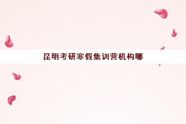 昆明考研寒假集训营机构哪家好？2025年最新实力排名、选择标准与备考全攻略