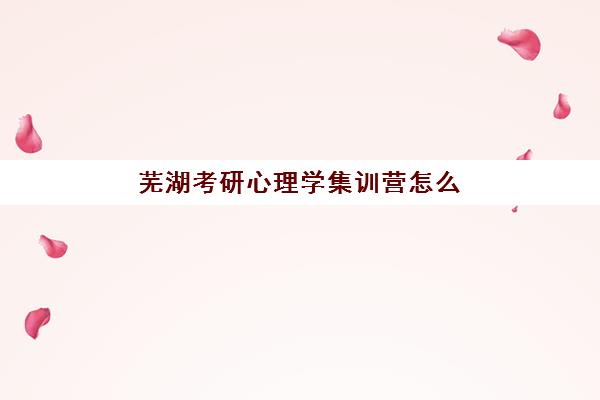 芜湖考研心理学集训营怎么选？四大培训基地特色对比与择校指南